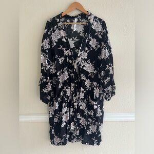 Spiritual Gangster floral black kimono One Size